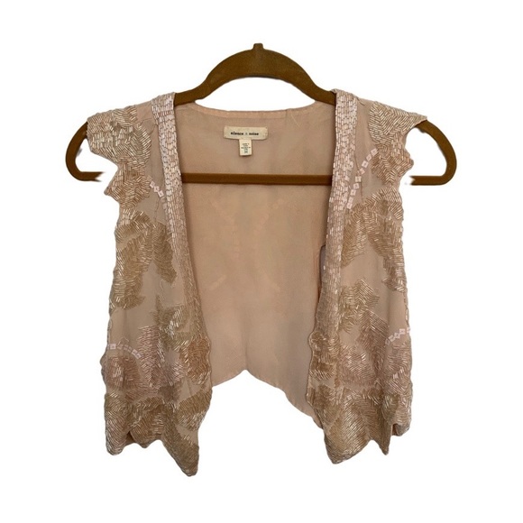 [Silence + Noise] Beaded Cropped Vest- Soft Pink - Picture 2 of 6